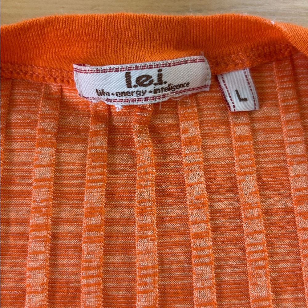 Vintage LEI Orange Sleeveless Ribbed Tank - Picture 2 of 2